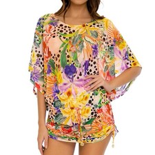 Luli Fama SHOCKING FLORALS - South Beach Dress Multicolor Size XSmall