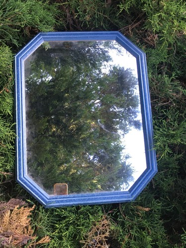 Miroir contour bleu - miroir,