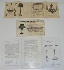 4507/ ADVERTISING LOT FURNITURE CHANDELIERS LAMPS LIGHTING SCHOOL ANTIQUE LEAFLETS