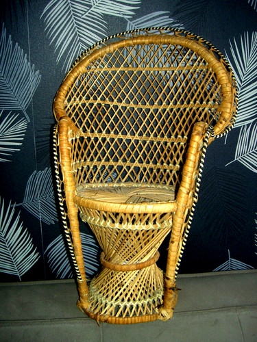 Fauteuil rotin osier ancien - en,