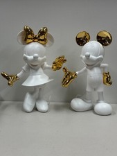 Disney Leblon Delienne Mickey And Minnie Mouse White & Gold Figurine Lot Of 2