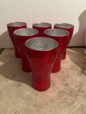 COCA COLA 6 VERRES MÉTALLISÉS COLLECTOR ROUGE 