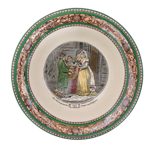 Assiette ancienne faïence - assiette,
