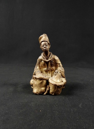 Sculpture bronze africain - bronze,