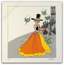 Affiche Sérigraphie Walthéry Natacha Hommage à Will 40ex signé 36,5x36,5 cm