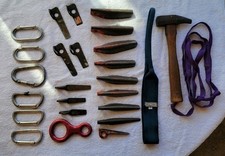 Rare Chouinard Collection -Yosemite Hammer, Gear Sling, 18 Pitons, 6 Carabiners