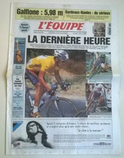 L'EQUIPE N°16.551 du 24/07/1999 - La dernière heure/Galfione 5,98m/Du feu Dedieu