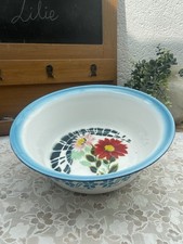 Large Vintage Enameled Sheet Metal Basin Basin