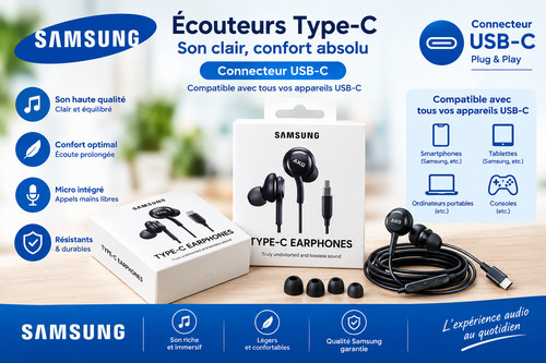 écouteurs samsung type - samsung, type-c