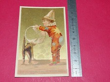 RARE CHROMO 1890-1900 HOUSE MUST DELBAC AURILLAC CHILD PLAYS CIRCUS CAT