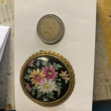 broche  limoges motifs floraux