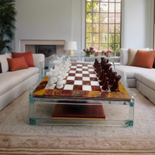 Échiquier en Marbre Rouge et