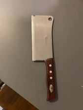 feuille de boucher couteau hachoir couperet Cat Thiers inox cuisine vintage