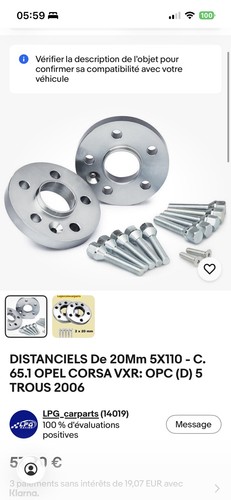 Distanciels 20mm 5x110 c - de,