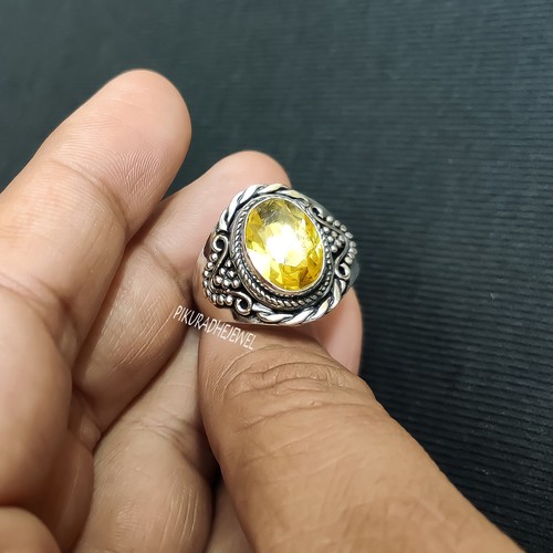 Bague homme citrine - , topaze