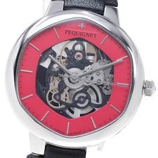 Pequignet 4470463/SQ Hexagon Red/Skeleton Dial Automatic Men's Watch_839420