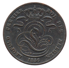 5 CENTIMES 1856 BELGIQUE /