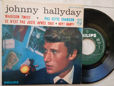 JOHNNY HALLYDAY RARE EP GLACE 432799 MADISON TWIST VERSO DIFFERRENT LABEL VERT