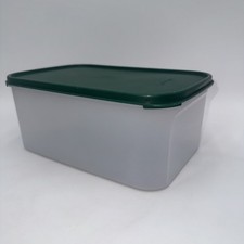 Tupperware Modular Mates Rectangle Storage Container Green Lid 18 Cups #1609 NOS