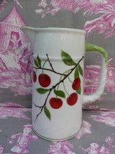 Vintage Retro Water Pot with Ice Filter CHERRY Decor 17cm High Good Condition