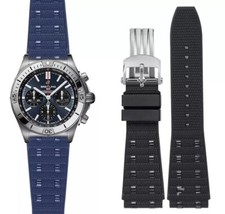 22mm Rubber Watch Strap Band Rouleaux For Breitling Chronomat B01 / SuperOcean