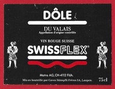 CH20 Etiquette SUISSE, DÔLE DU VALAIS AOC Vin rouge SWISSFLEX Matra AG FLÜH 4112