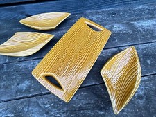 Verceram Lot de Ravier Plateau Faux Bois Grandjean Jourdan 1970 Space Age