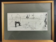 Original ink drawing of Caran d'Ache framed - Montmartre
