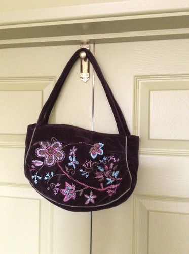 Sac marron brodé - , main