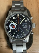 FORTIS Flieger Chronograph Limited 200 Auto SS Watch 40.3mm ETA7750