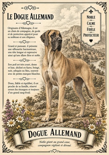Affiche dogue allemand - affiche, a4