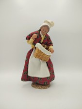 Santon de Provence, Terre cuite, La boulangère, Signé André Guigon