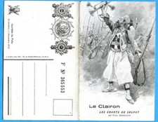 Old postcard Patriotic: Le Clairon - Les chants du soldat by Paul Déroulède / 14-18