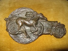 Bugatti type 43 bronze plate Alain MOITRIER car against horse rally old