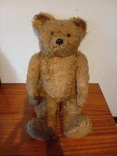 Ancien Ours Bear Peluche En Paille A Identifier Bon État