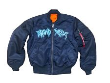 Travis Scott x Alpha Industries Astroworld Tour Bomber MA-1 Jacket Med Blue RARE