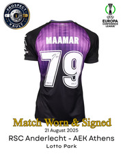 Match Worn & Signed Ali Maamar RSC Anderlecht vs AEK Athens UEFA Conference Leag