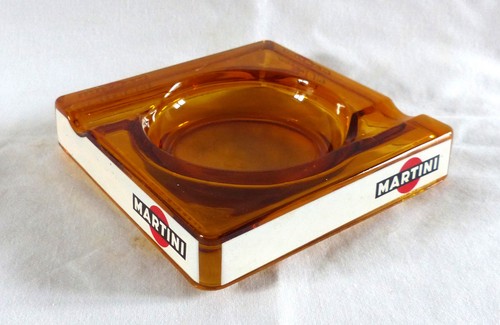 Cendrier martini verre ambré - cendrier,