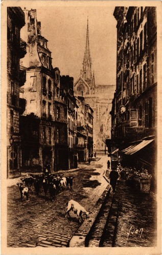 Cpa paris rue - haut, pavé