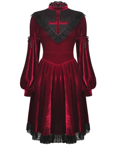 Robe gothique noir - gothique, rouge