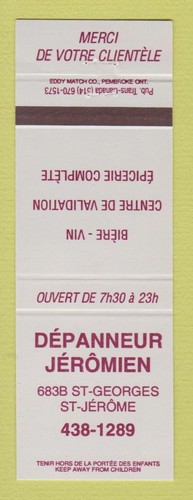 Matchbook cover depanneur - cover,