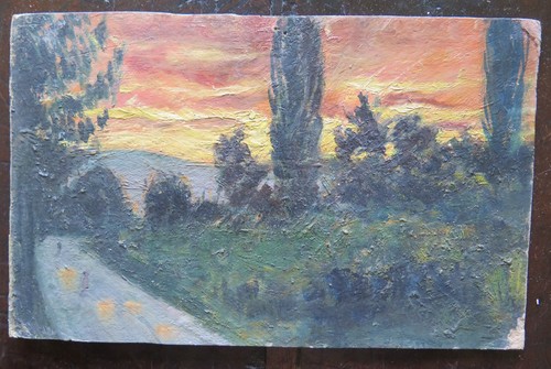 Tableau ancienne paysage - ancienne, au