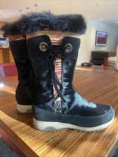 EUC Tecnica Inside Zip Ladies US8.5, EU40 Mixed Materials Awesome Apres Ski Boot