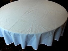 Round tablecloth diameter 160 cm cotton voile white goose