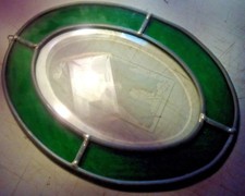 Oval lead beveled glass with