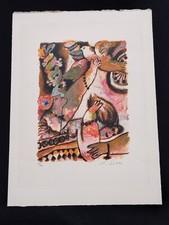 lithographie design THEO TOBIASSE 61/200 colombe venue de fêtes oubliées