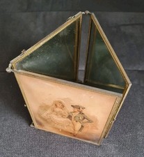 RARE MIROIR DE BARBIER TRYPTIQUE Monté Au Bronze VERS 1900 scène galante 