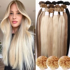 200s 100% Human Remy Hair Extensions Keratin Nail U-Tip Fusion Pre Bonded BLONDE