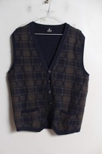 Andrea Fenzi Mens Sleeveless Cardigan - Multi -Size Large L (K89)