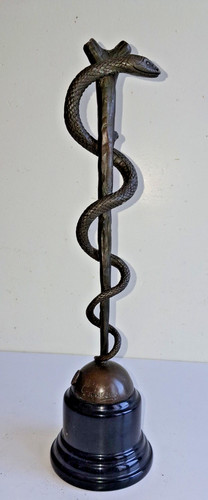 Bâton esculape sculpture - bâton,